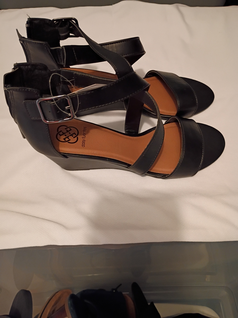 Casual Wedge Sandals - Black